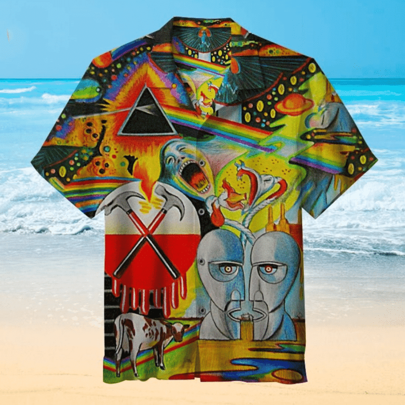 Pink Floyd Band Hawaiian Shirt Tropical Aloha Button Up