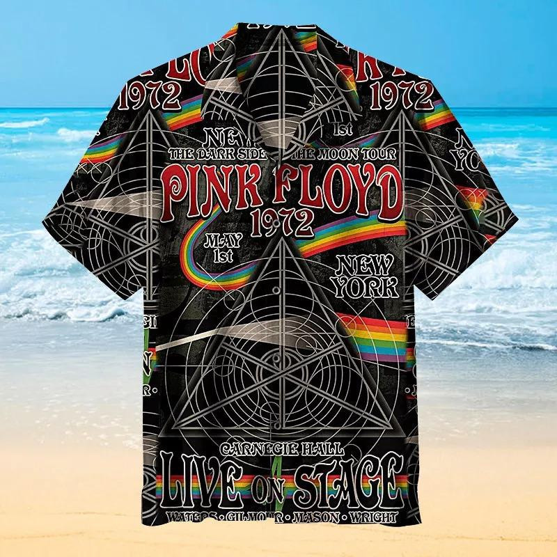 Pink Floyd Eclipse Hawaiian Shirt Tropical Aloha Button Up