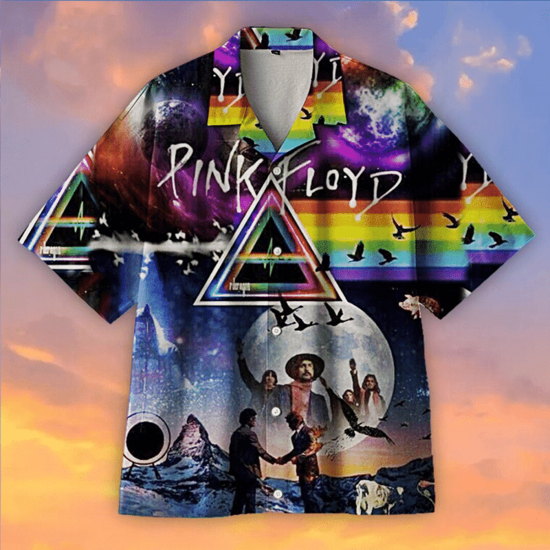 Pink Floyd Eclipse Hawaiian Shirt Tropical Aloha Button Up