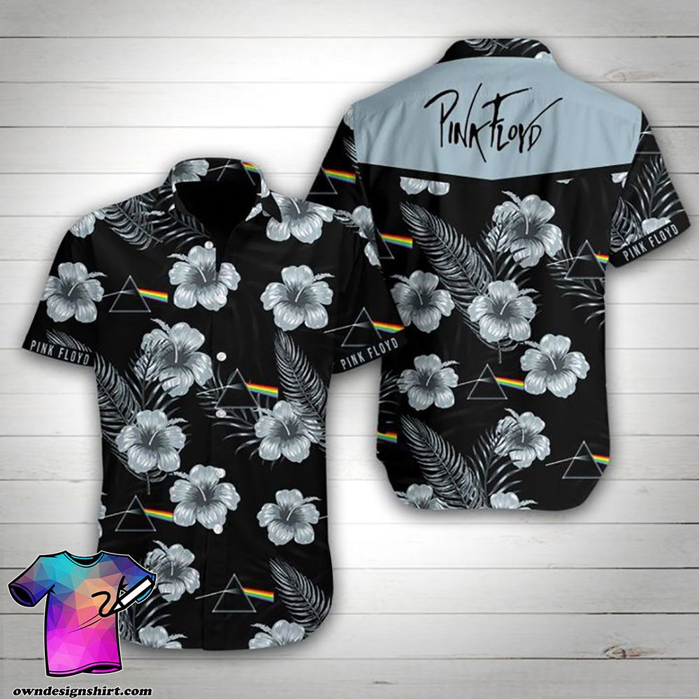 Pink Floyd Tropical Flower Hawaiian Shirt Tropical Aloha Button Up