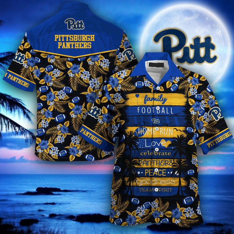 Pittsburgh Panthers Ncaa Hawaiian Shirt Tropical Aloha Button Up