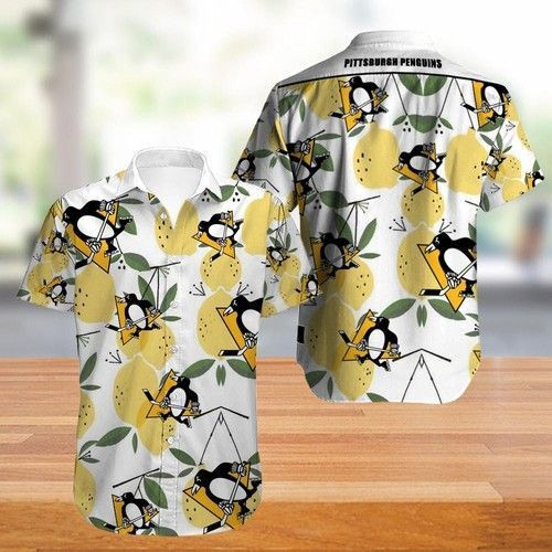 Pittsburgh Penguins Hawaiian Shirt Tropical Aloha Button Up