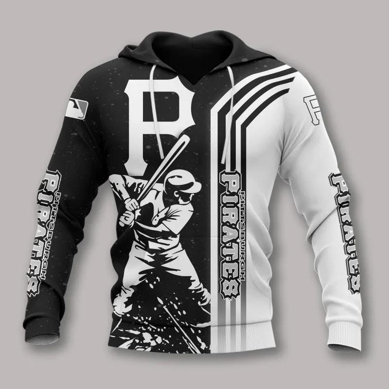 Pittsburgh Pirates Black And White MLB All Over Print Hoodie