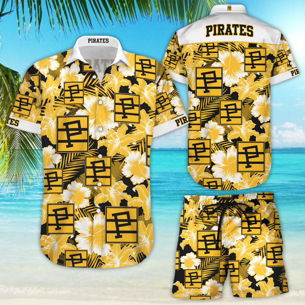 Pittsburgh Pirates Hawaiian Shirt Tropical Aloha Button Up