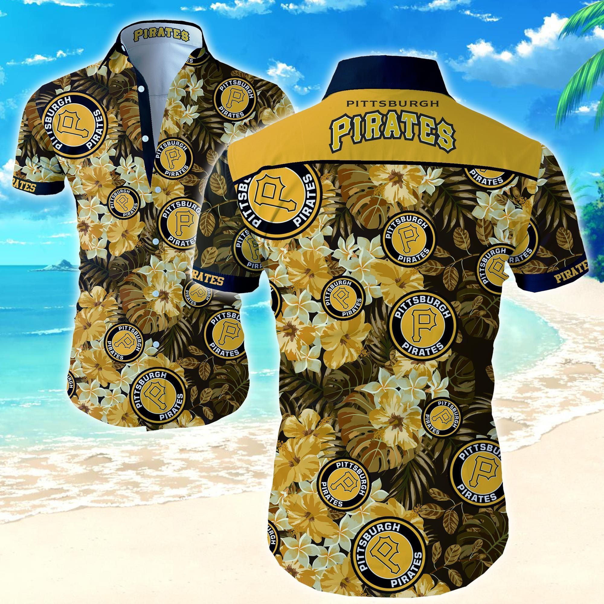 Pittsburgh Pirates Hawaiian Shirt Tropical Aloha Button Up