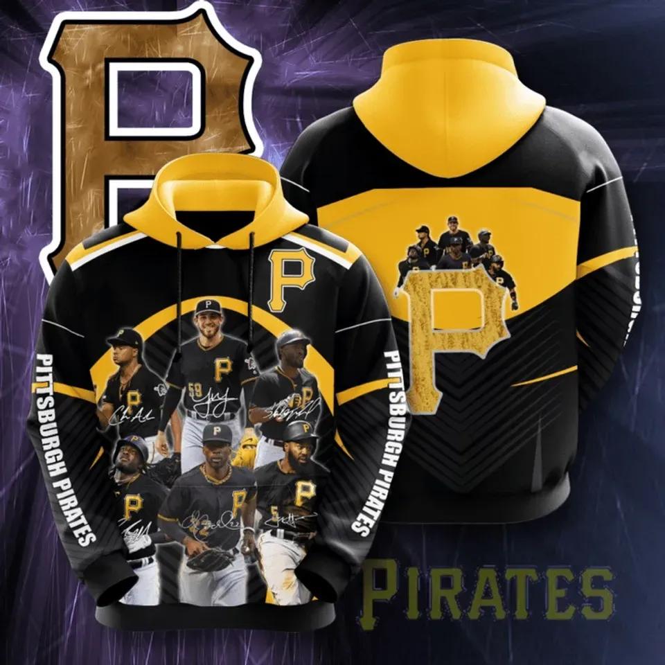 Pittsburgh Pirates Team Signatures 3D MLB All Over Print Hoodie
