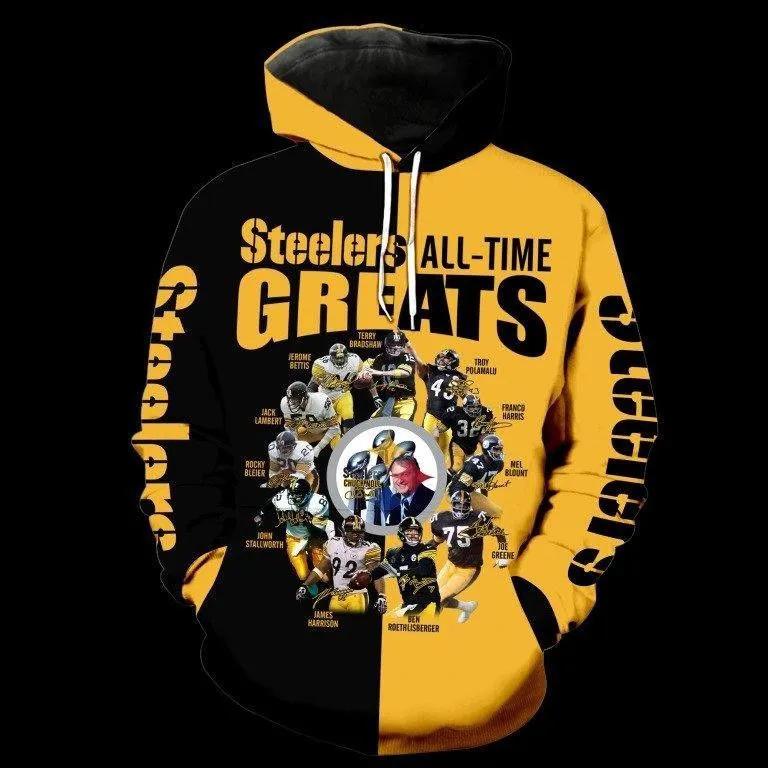 Pittsburgh Steelers All Time NFL 3D All Over Print Hoodie