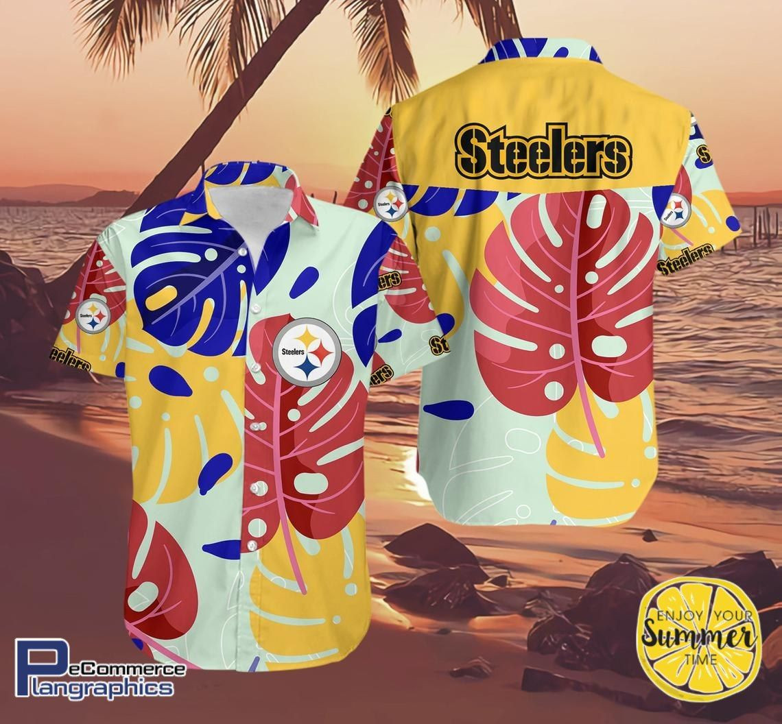 Pittsburgh Steelers Aloha Shirt Hawaiian Shirt Tropical Aloha Button Up