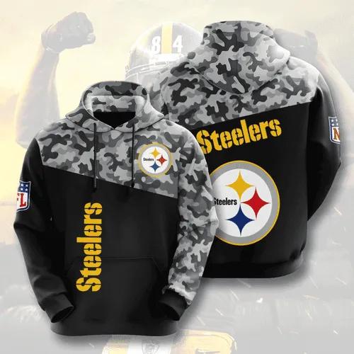 Pittsburgh Steelers Camo Pittsburgh Steelers NFL 3D All Over Print Hoodie
