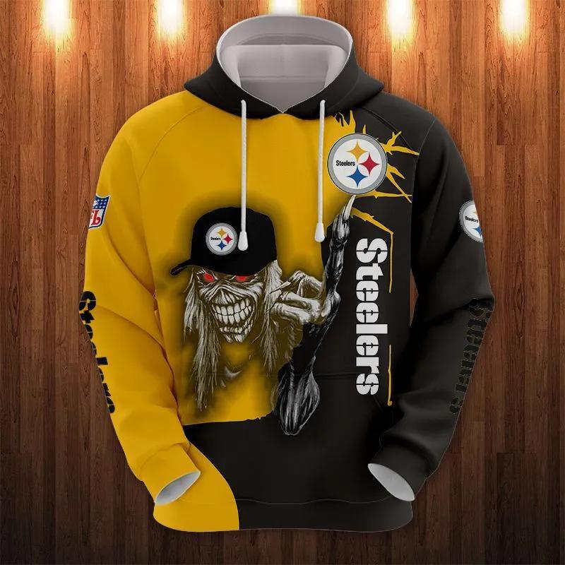 Pittsburgh Steelers Eddie Iron Maiden NFL 3D All Over Print Hoodie