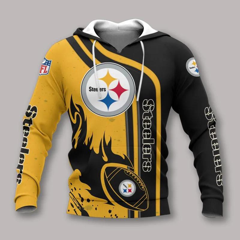 Pittsburgh Steelers Fire Ball NFL 3D All Over Print Hoodie