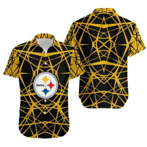 Pittsburgh Steelers Football Hawaiian Shirt Tropical Aloha Button Up