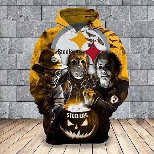 Pittsburgh Steelers Halloween Movie NFL 3D All Over Print Hoodie