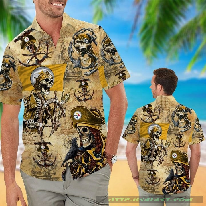 Pittsburgh Steelers Pirates Hawaiian Shirt Tropical Aloha Button Up