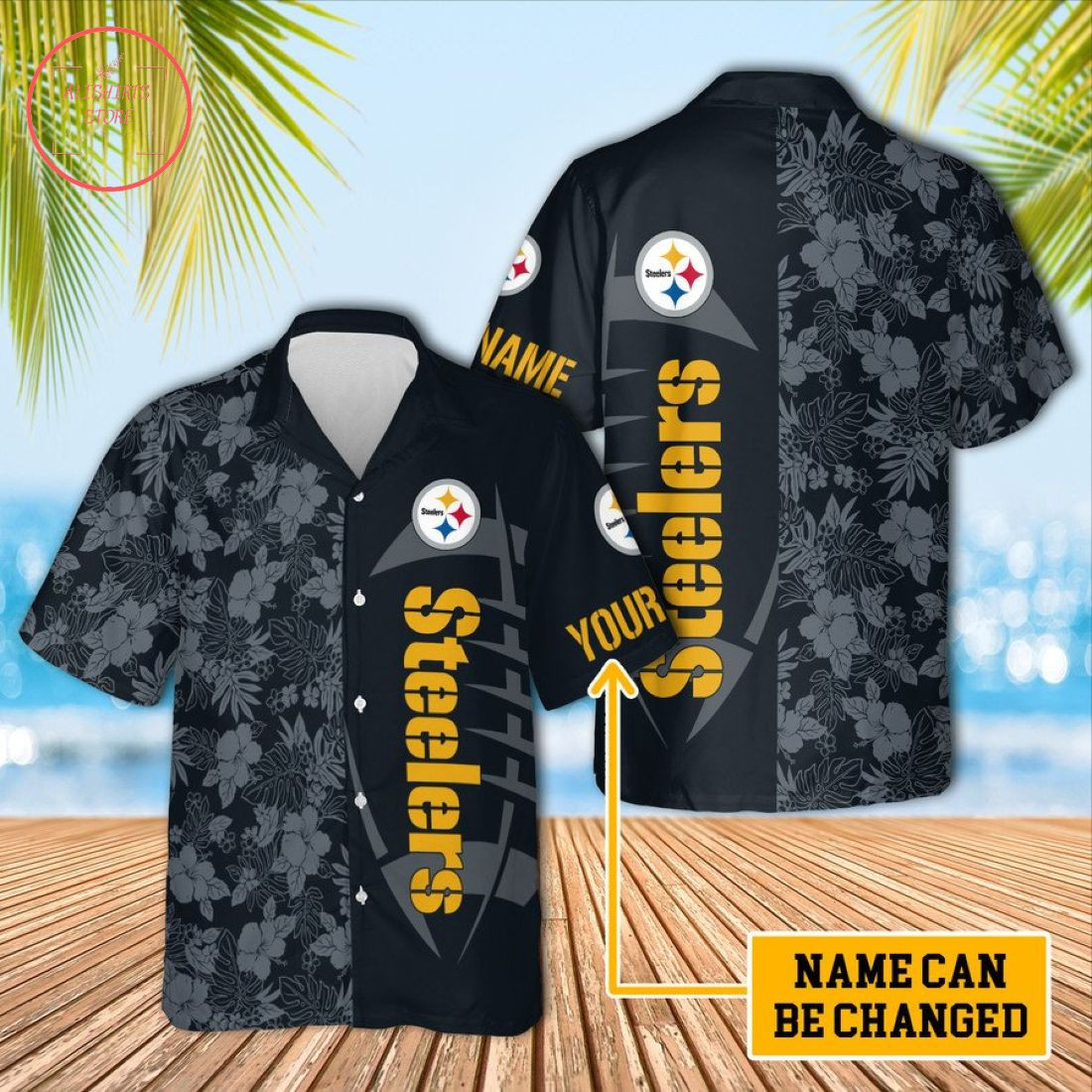 Pittsburgh Steelers Unisex Custom Hawaiian Shirt Tropical Aloha Button Up