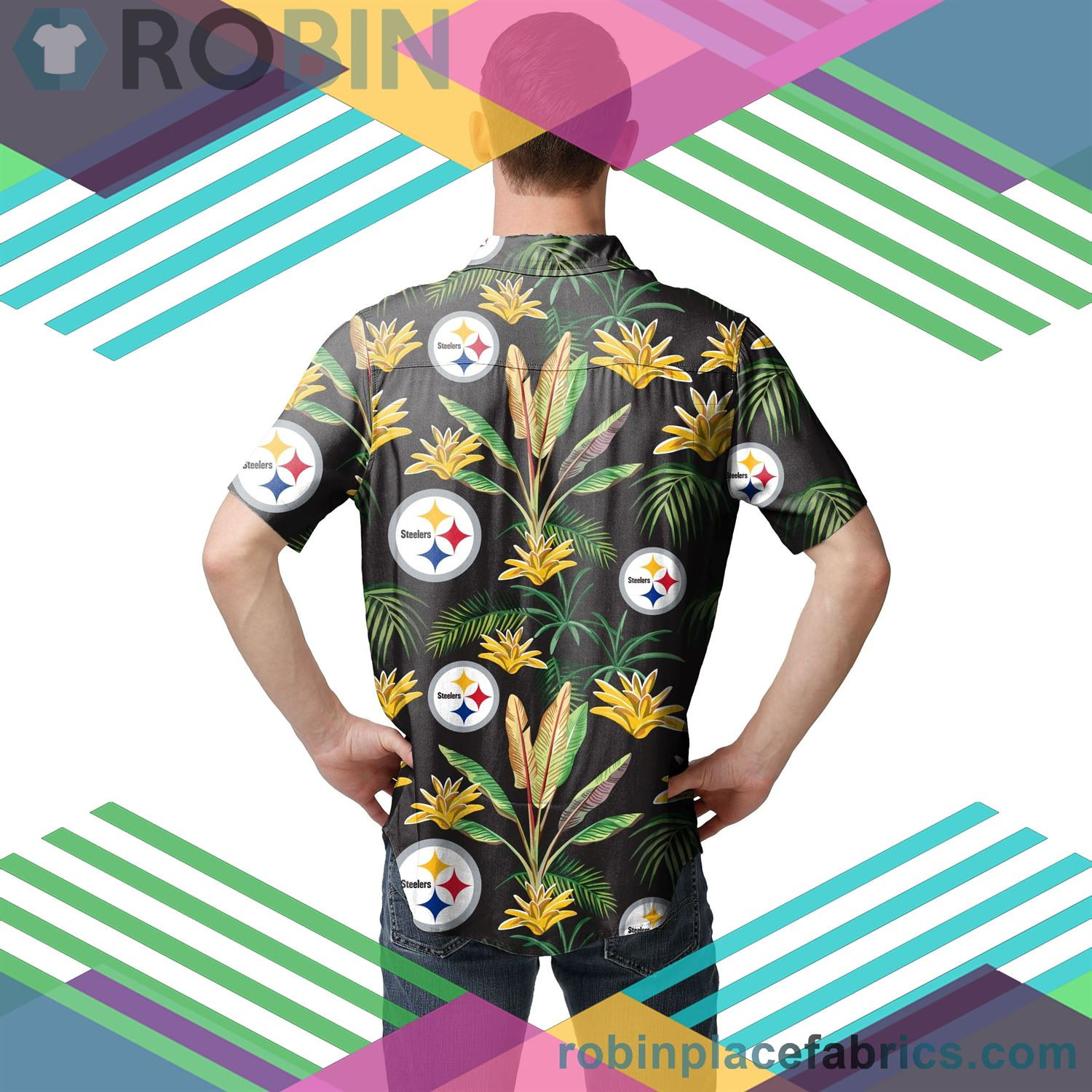 Pittsburgh Steelers Victory Vacay Up Hawaiian Shirt Tropical Aloha Button Up