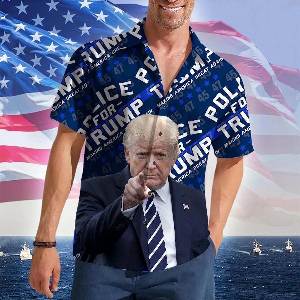 Police For Trump 2024 Hawaiian Shirt Making America Great Again Trump Merch Gifts For Police