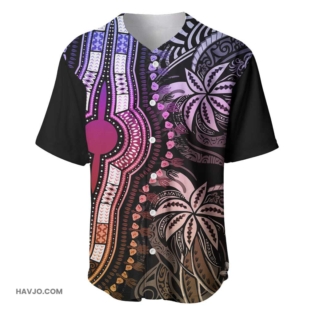 Polynesia Mixed African Dashiki Afro pacific Culture Pastel Baseball Jersey