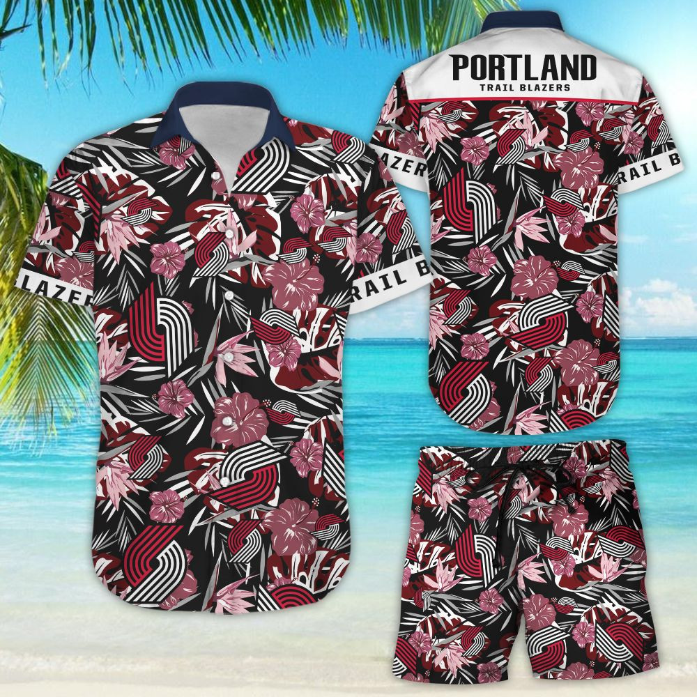 Portland Trail Blazers Hawaiian Shirt Tropical Aloha Button Up