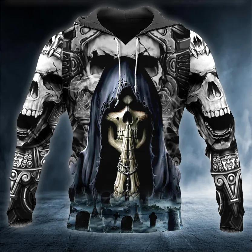 Praying For The Death Skull 3D All Over Print Hoodie