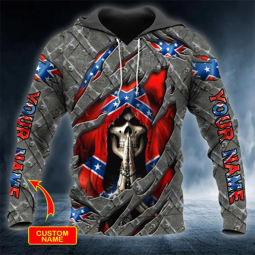 Praying Grim Reaper Patriotic Skull Custom 3D All Over Print Hoodie