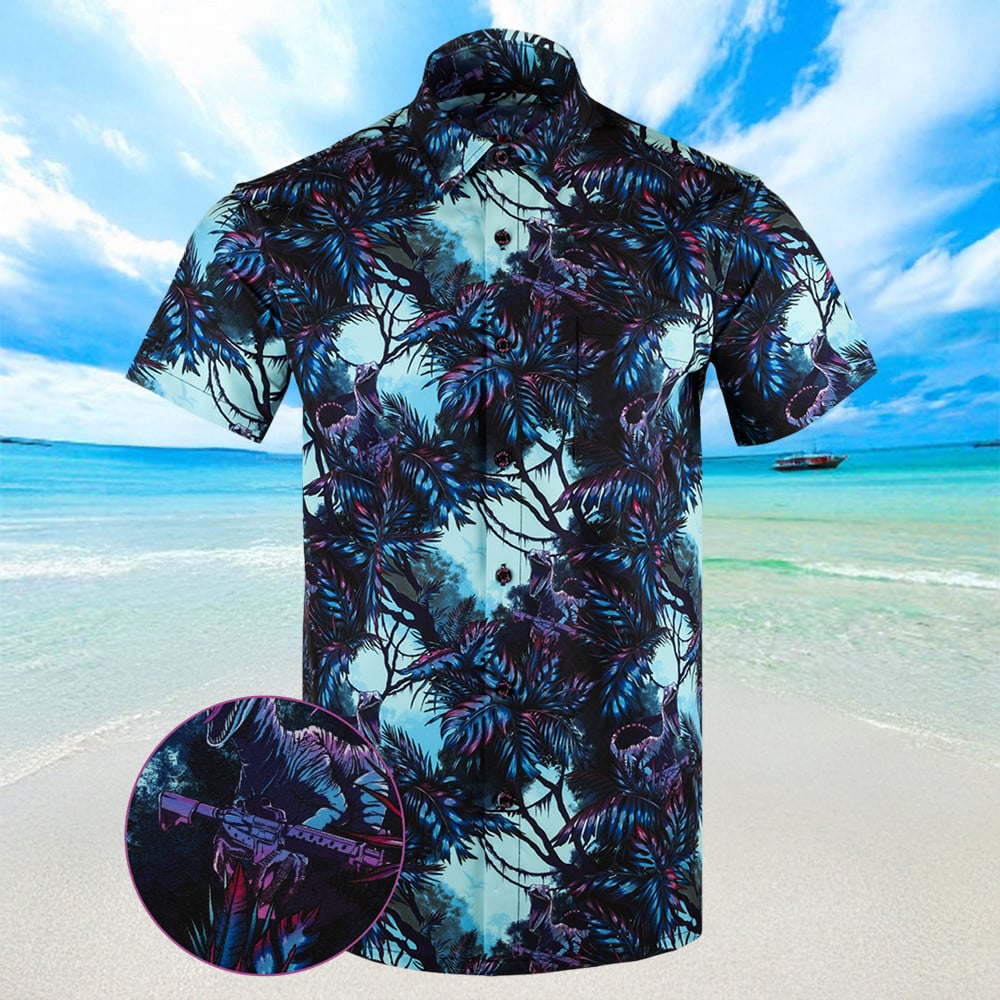 Prehistoric V2 Hawaiian Shirt Mens Summer Short Sleeve Button Down Shirts Brother Gifts