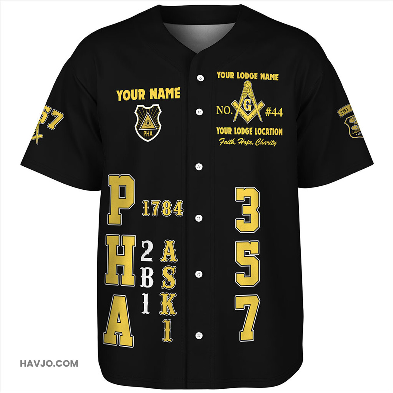Prince Hall Freemasonry Custom PHA 357 Walking Baseball Jersey