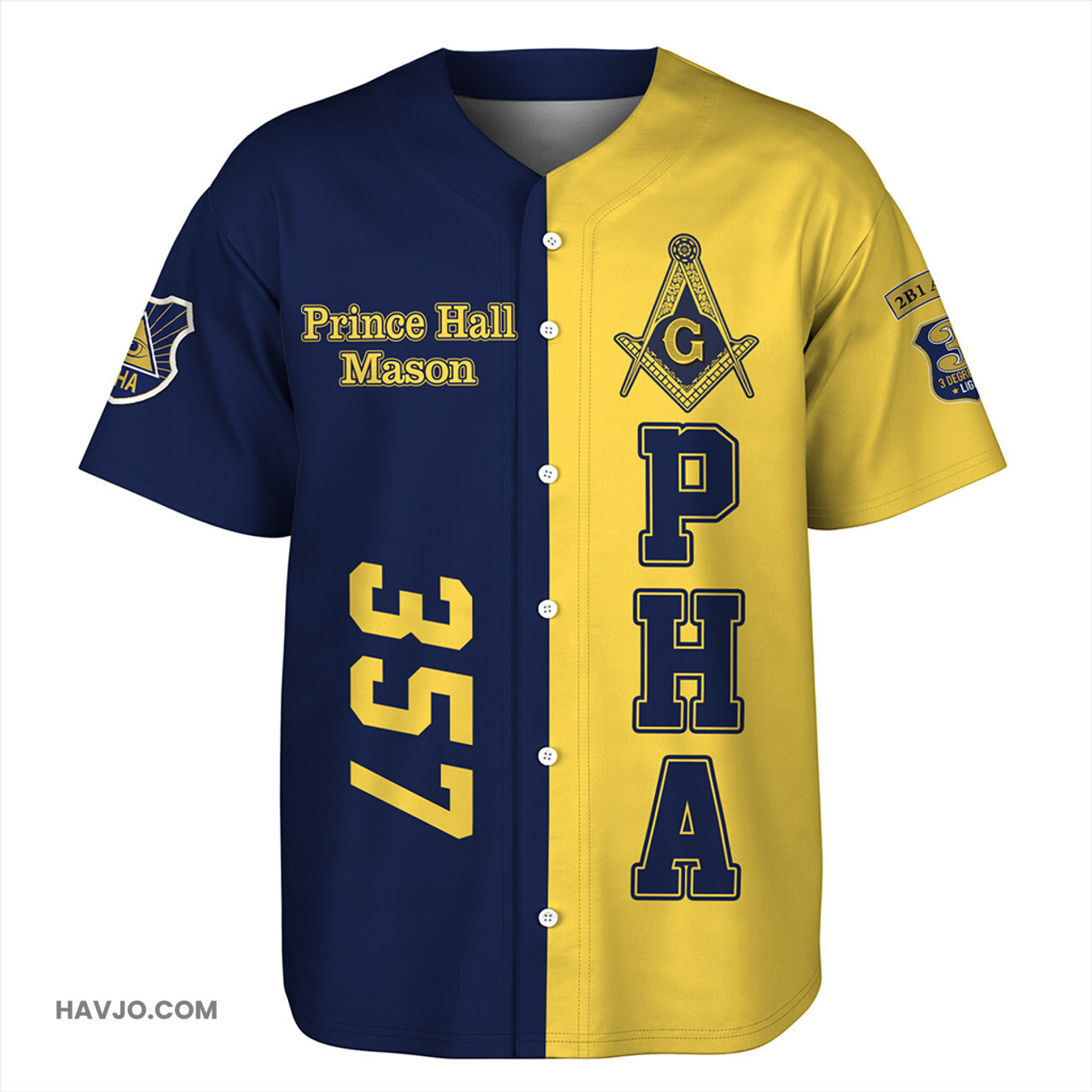 Prince Hall Freemasonry Mason 357 Prince Hall Masonic Baseball Jersey