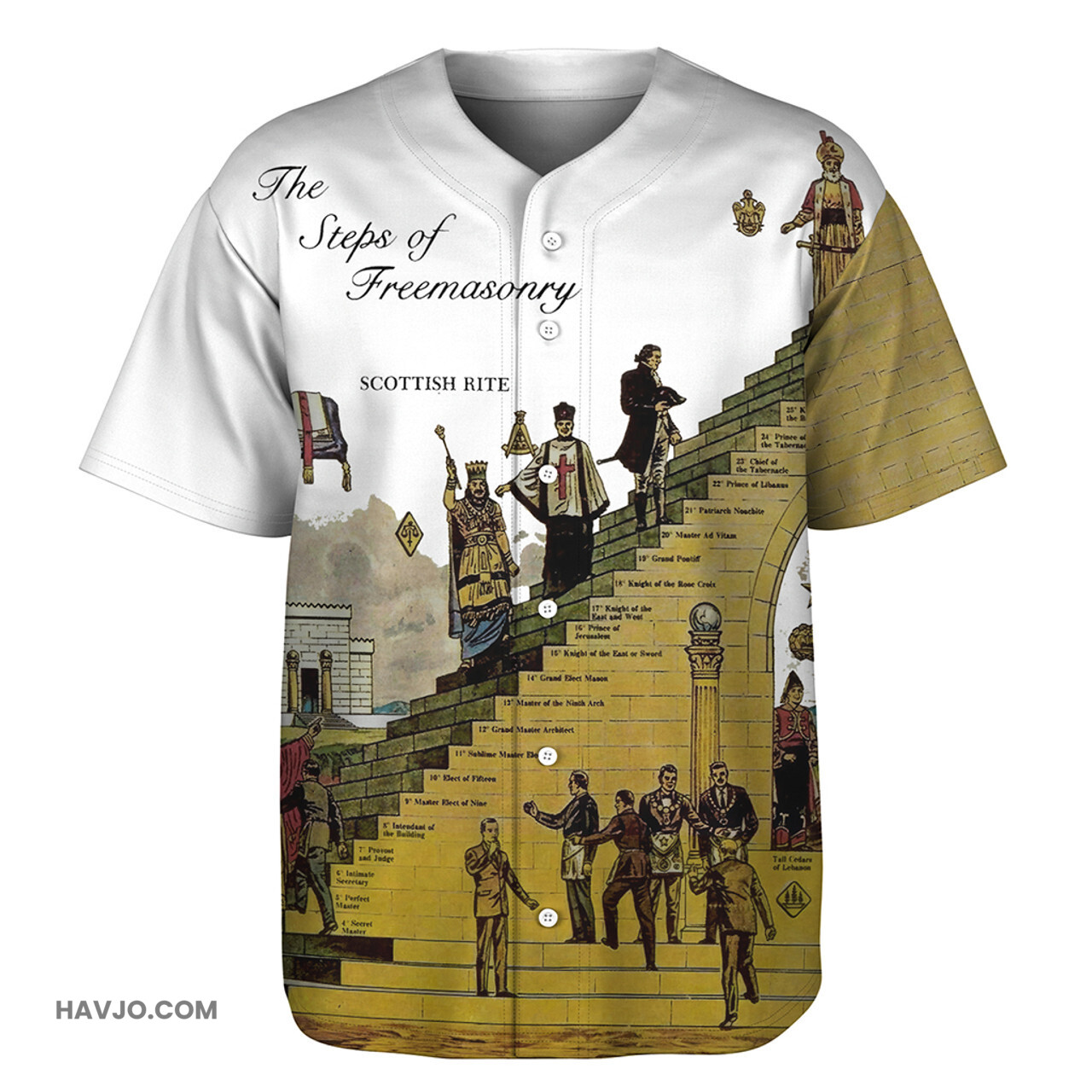 Prince Hall Freemasonry The Steps of Freemasonry Baseball Jersey