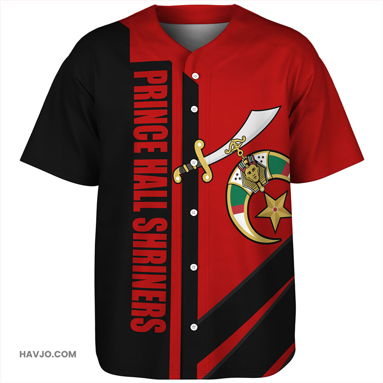 Prince Hall Shriners 1893 Half Concept Style Baseball Jersey