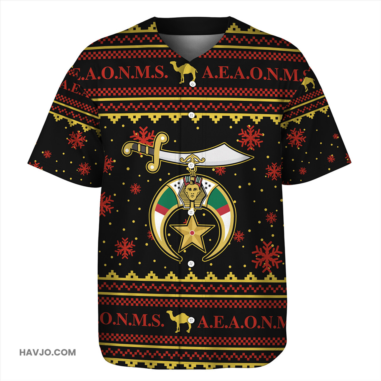 Prince Hall Shriners Christmas Baseball Jersey