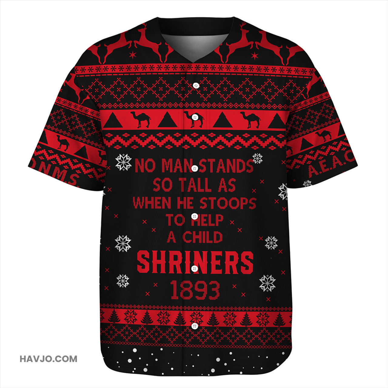 Prince Hall Shriners Christmas Lover Baseball Jersey