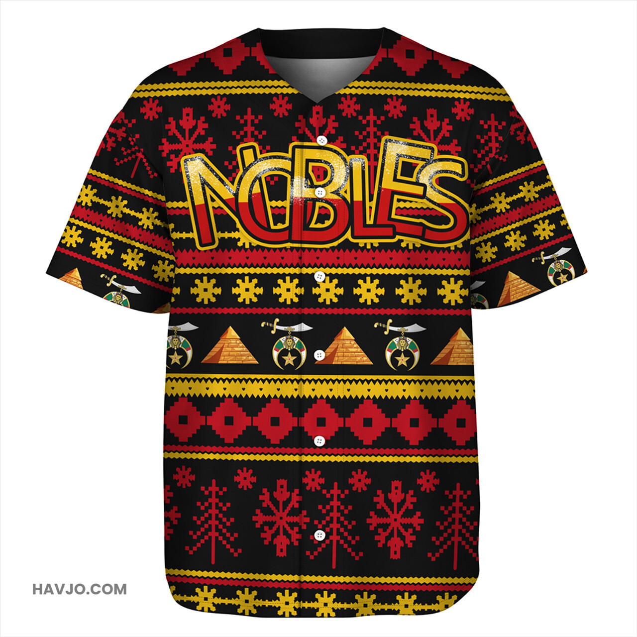 Prince Hall Shriners Christmas Style Grunge Baseball Jersey