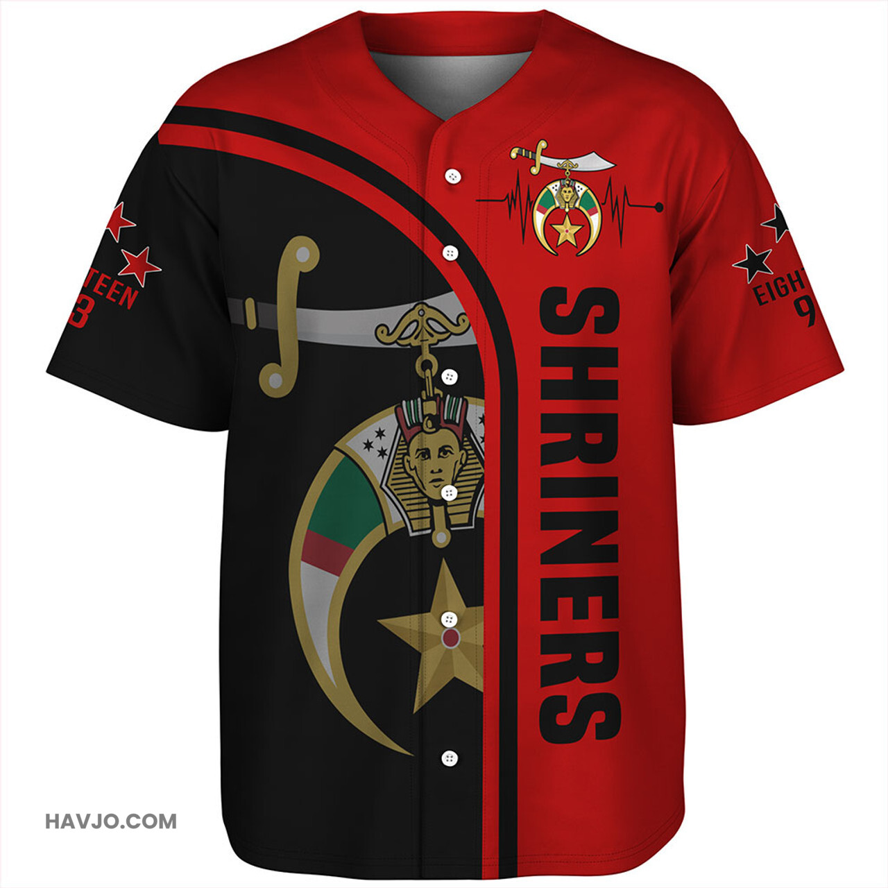 Prince Hall Shriners Custom In My Heart Baseball Jersey