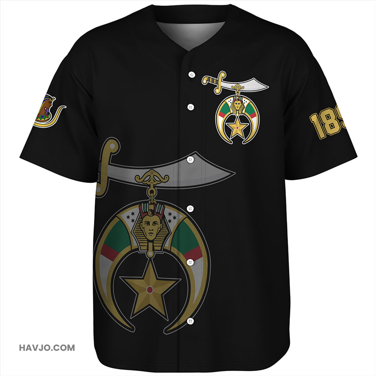 Prince Hall Shriners Letter Simple Style Baseball Jersey