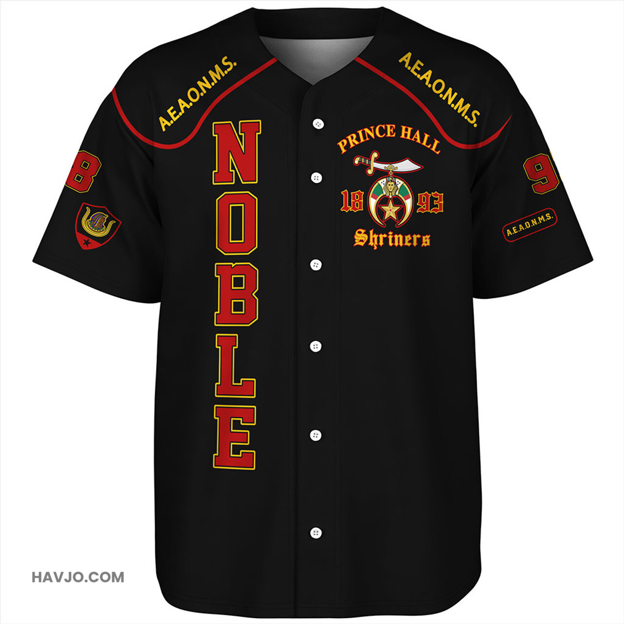 Prince Hall Shriners Noble Brotherhood Baseball Jersey
