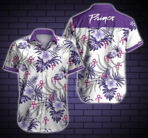 Prince Tropical Flower Hawaiian Shirt Tropical Aloha Button Up