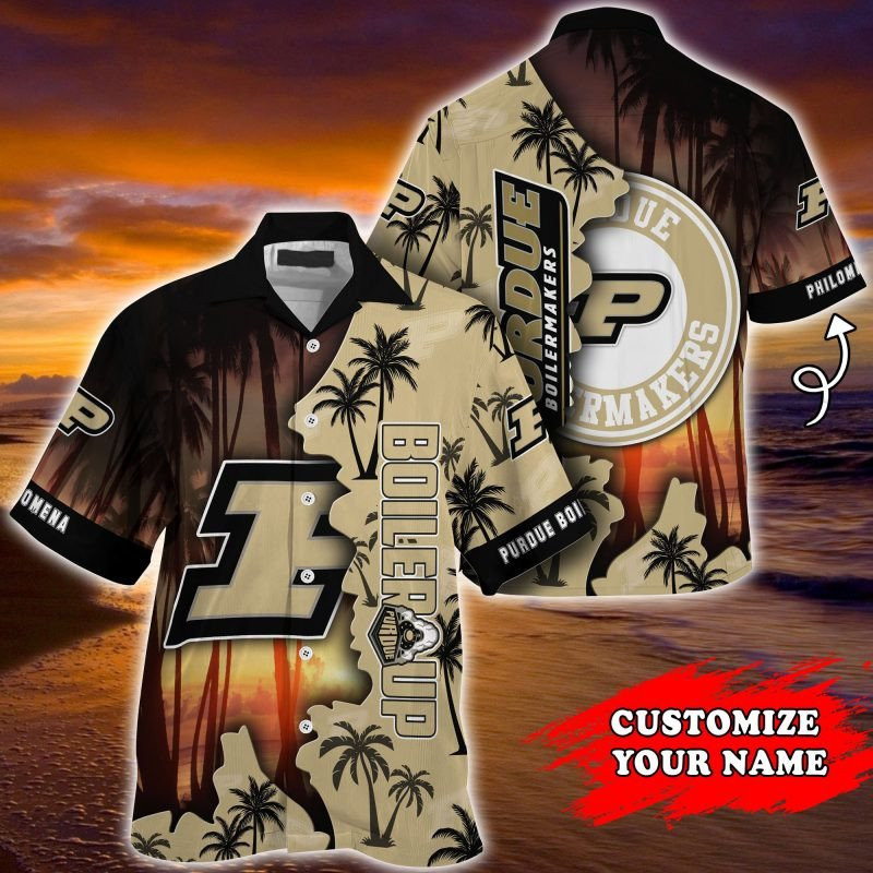 Purdue Boilermakers Ncaa Personalized Summer Hawaiian Shirt Tropical Aloha Button Up