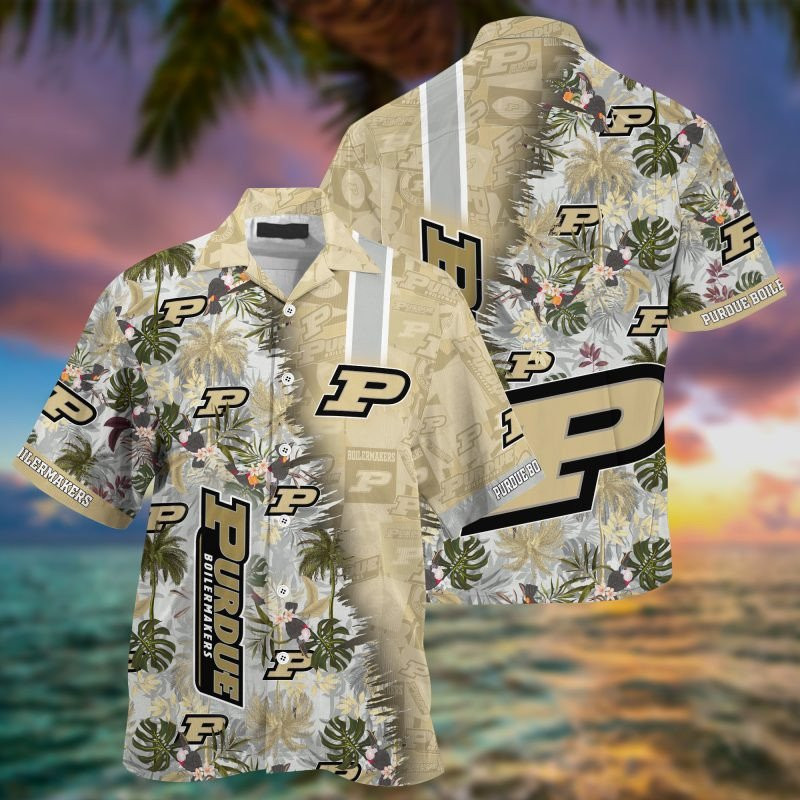 Purdue Boilermakers Ncaa Summer Hawaiian Shirt Tropical Aloha Button Up