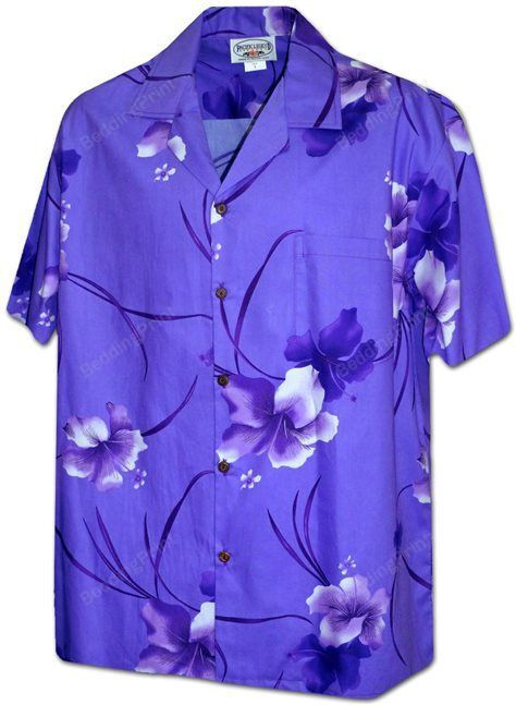 Purple Flowers Hawaiian Shirt Tropical Aloha Button Up