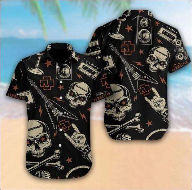 Rammstein Band Skull Hawaiian Shirt Tropical Aloha Button Up