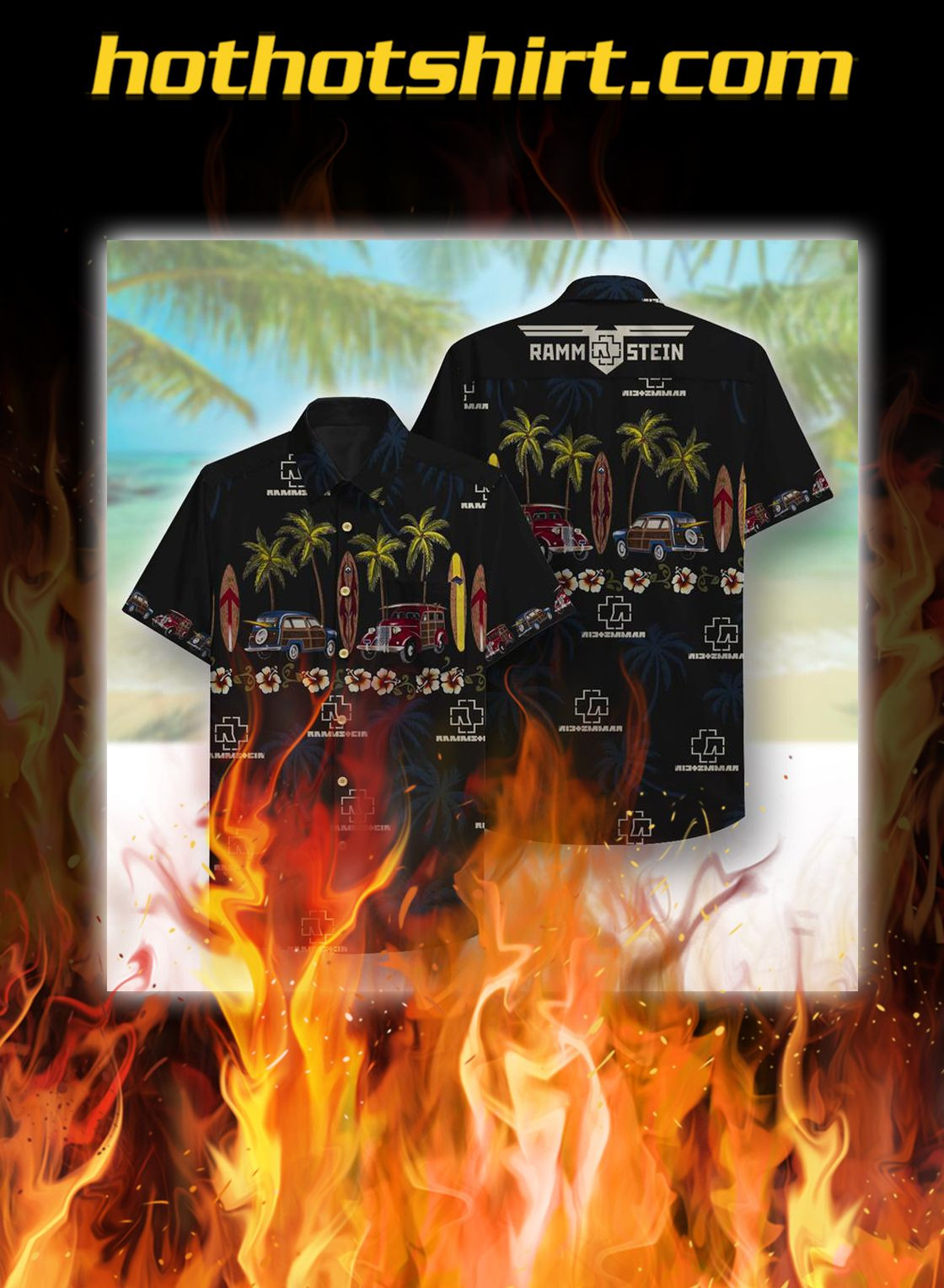 Rammstein Beach Hawaiian Shirt Tropical Aloha Button Up