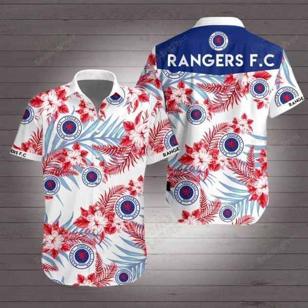 Rangers F.c Hawaiian Shirt Tropical Aloha Button Up
