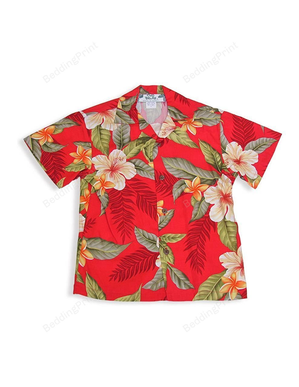 Rayon Hawaiian Flowers Hawaiian Shirt Tropical Aloha Button Up