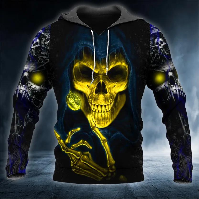 Reaper Front Skull 3D All Over Print Hoodie