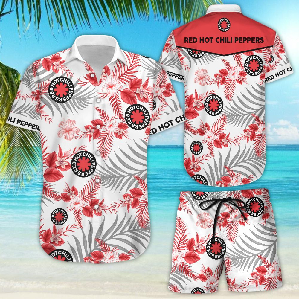 Red Hot Chili Peppers Hawaiian Shirt Tropical Aloha Button Up