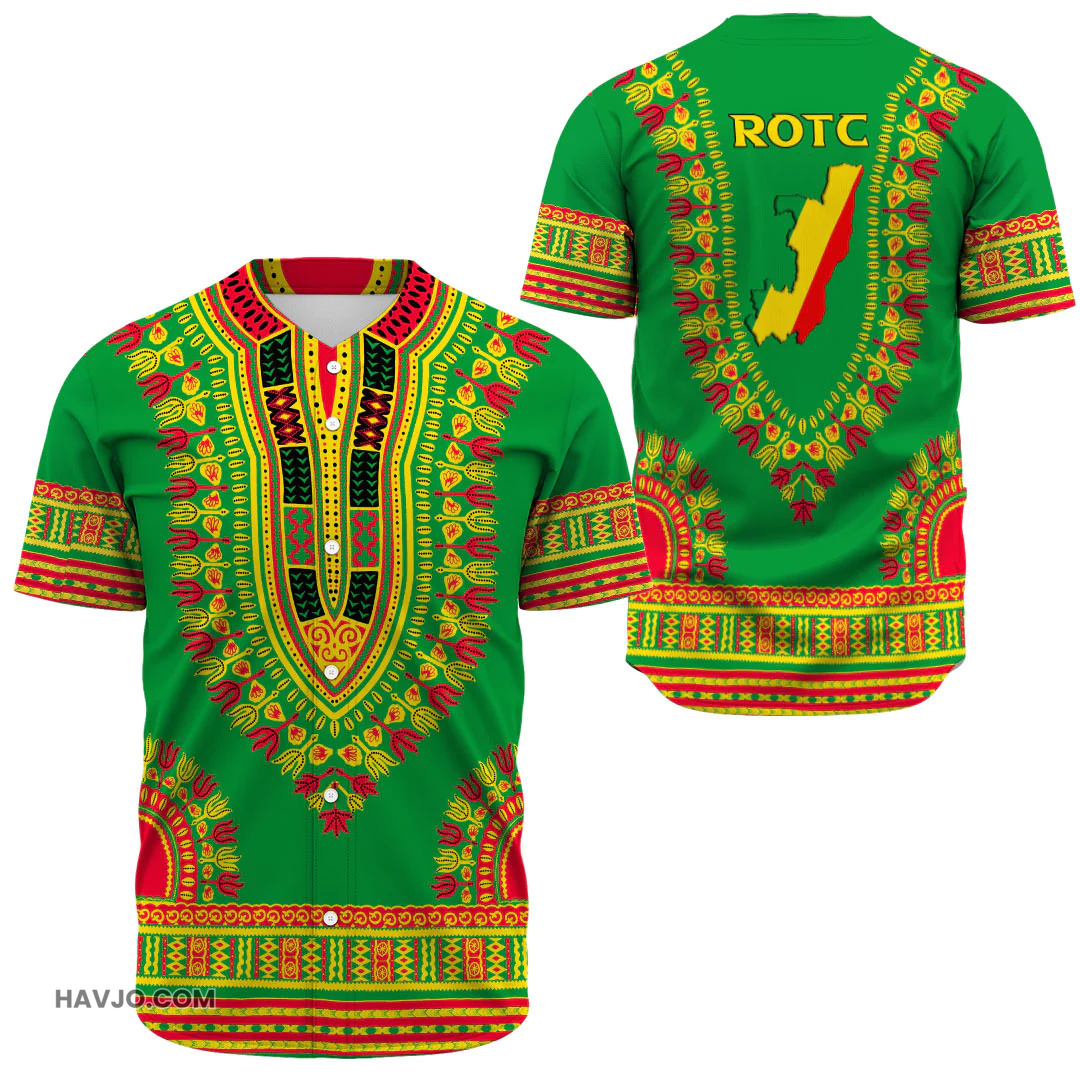 Republic Of Congo Traditional Dashiki Baseball Jersey