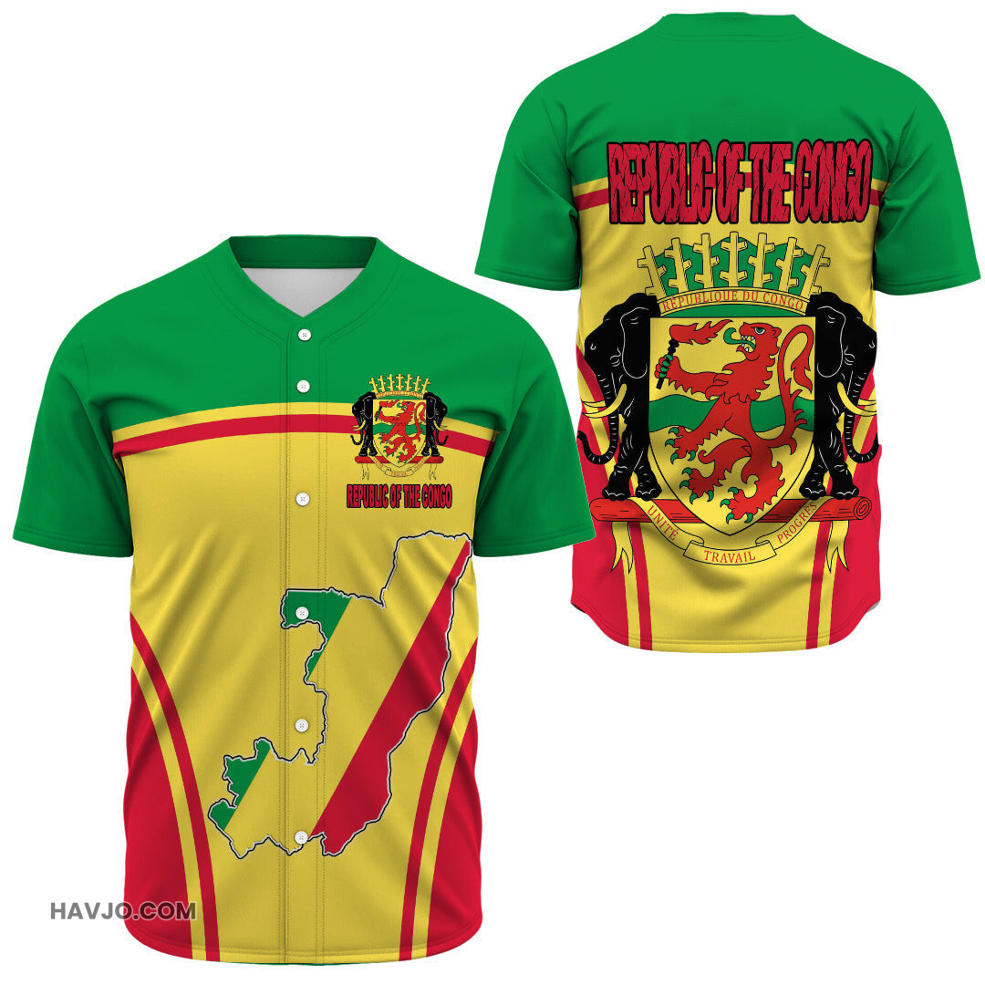 Republic Of The Congo Active Flag Baseball Jersey