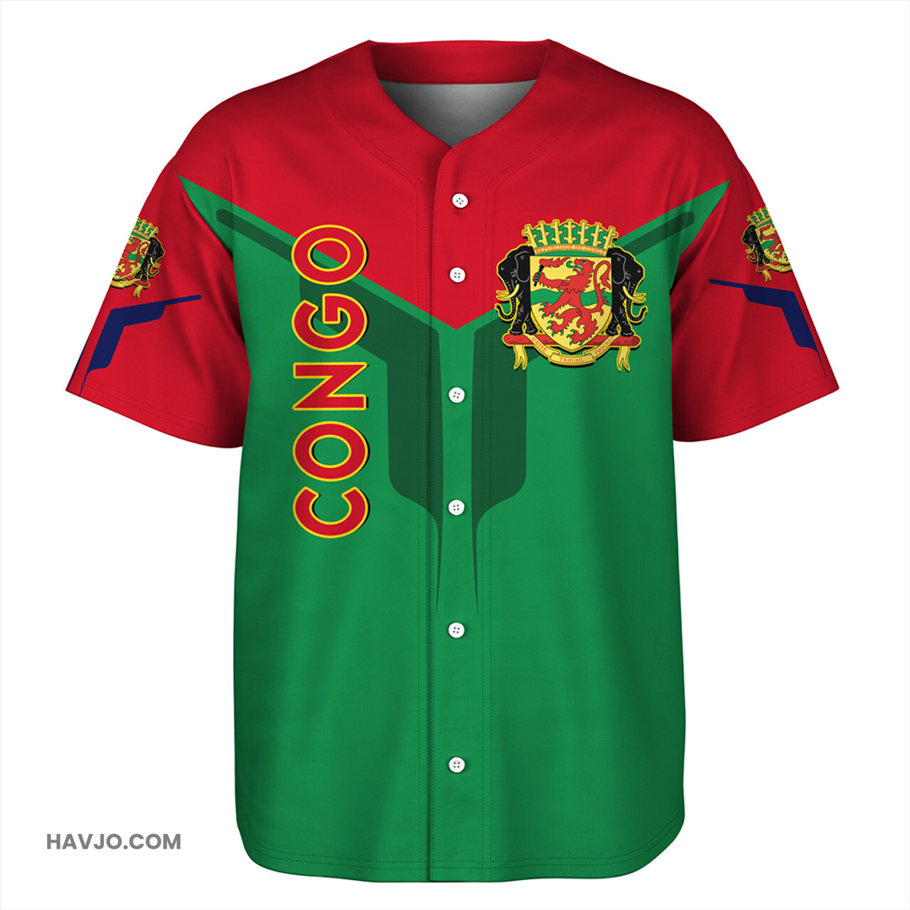 Republic of the Congo Arrow Style Baseball Jersey