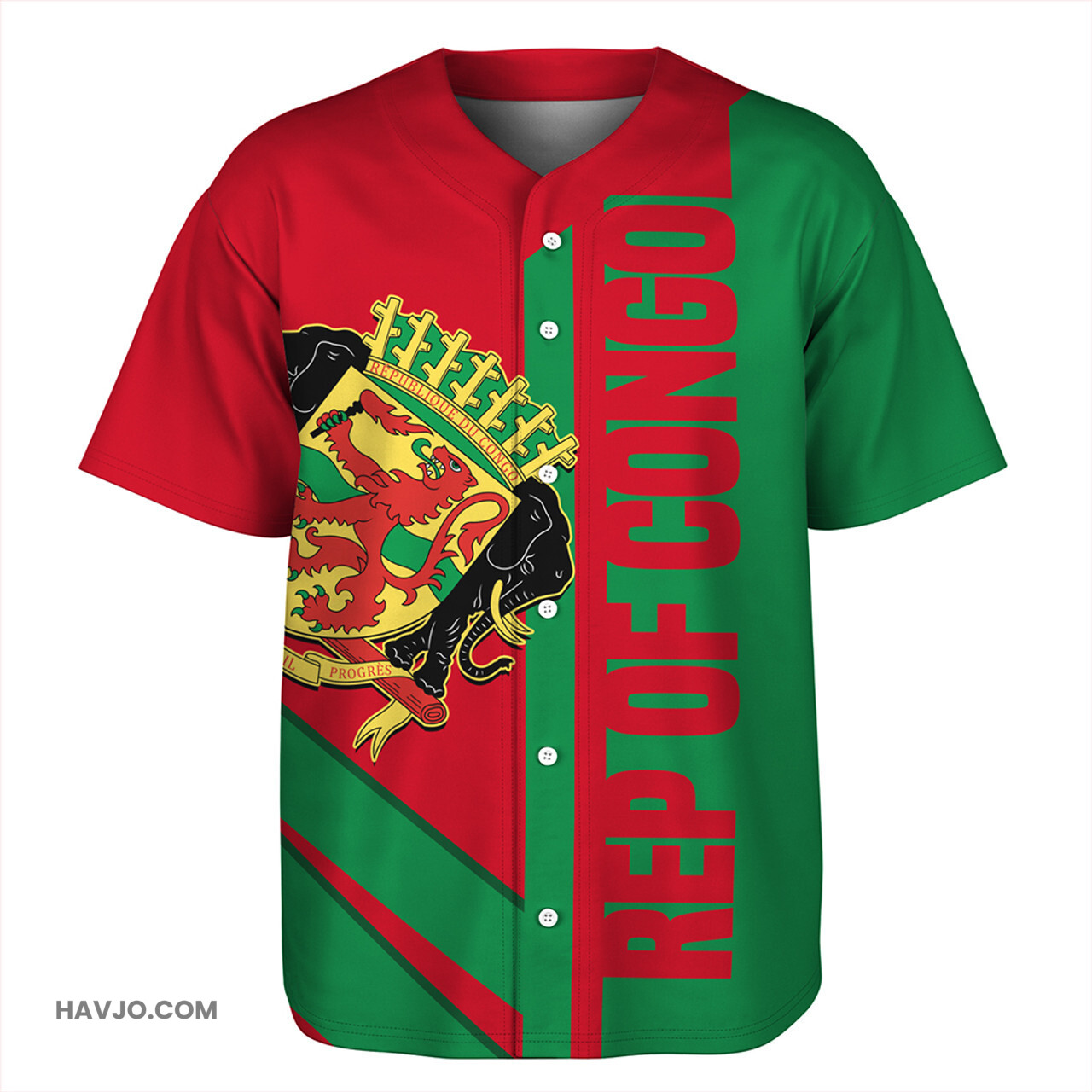 Republic of the Congo Casual Style Baseball Jersey